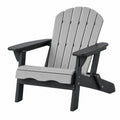 Krzesło ogrodowe Adirondack 80 x 79 x 97 cm z tworzywa sztucznego szaro-czarne składane