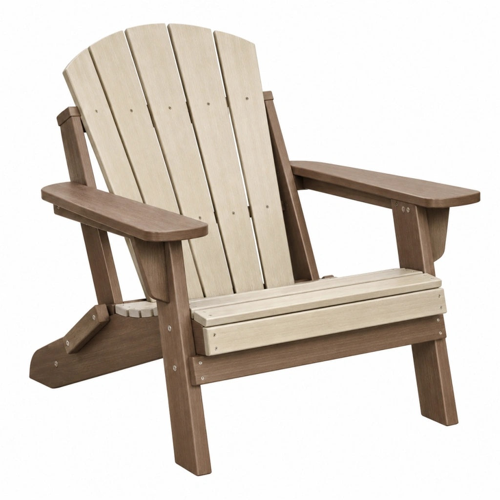 Fotel ogrodowy 83 x 80 x 98 cm z tworzywa beżowo-brązowy w stylu Adirondack