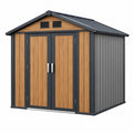 Domek ogrodowy 213 x 130 x 180 cm ze stali antracytowo-brązowy do przechowywania w stylu nowoczesnym