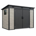 Domek ogrodowy 200 x 120 x 180 cm metalowy antracytowo-szary do przechowywania z wentylacją