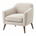 Fotel tapicerowany 78 x 75 x 82 cm beżowy z tkaniny w stylu skandynawskim