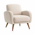 Fotel 80 x 78 x 85 cm z tkaniny bouclé kremowy do salonu w stylu retro